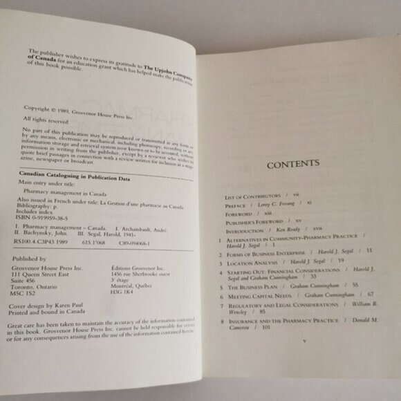 1989 Pharmacy Management in Canada, Community Based Practice Pharmacist Guide - Picture 4 of 9